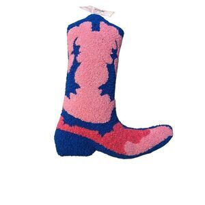 NWT Luxe Collection Cowgirl Boot Shaped Throw Pillow ADORABLE 16”